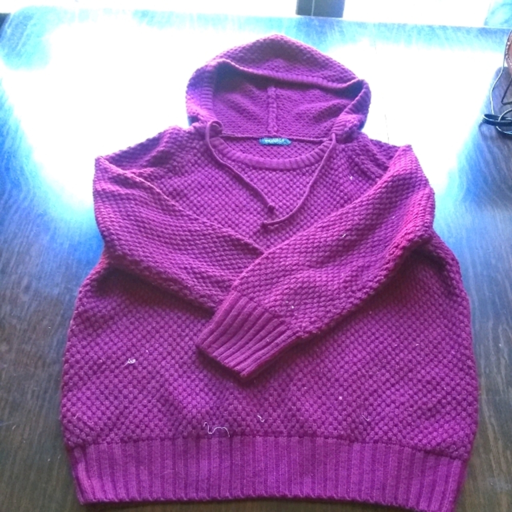 Burgundy knit sweater